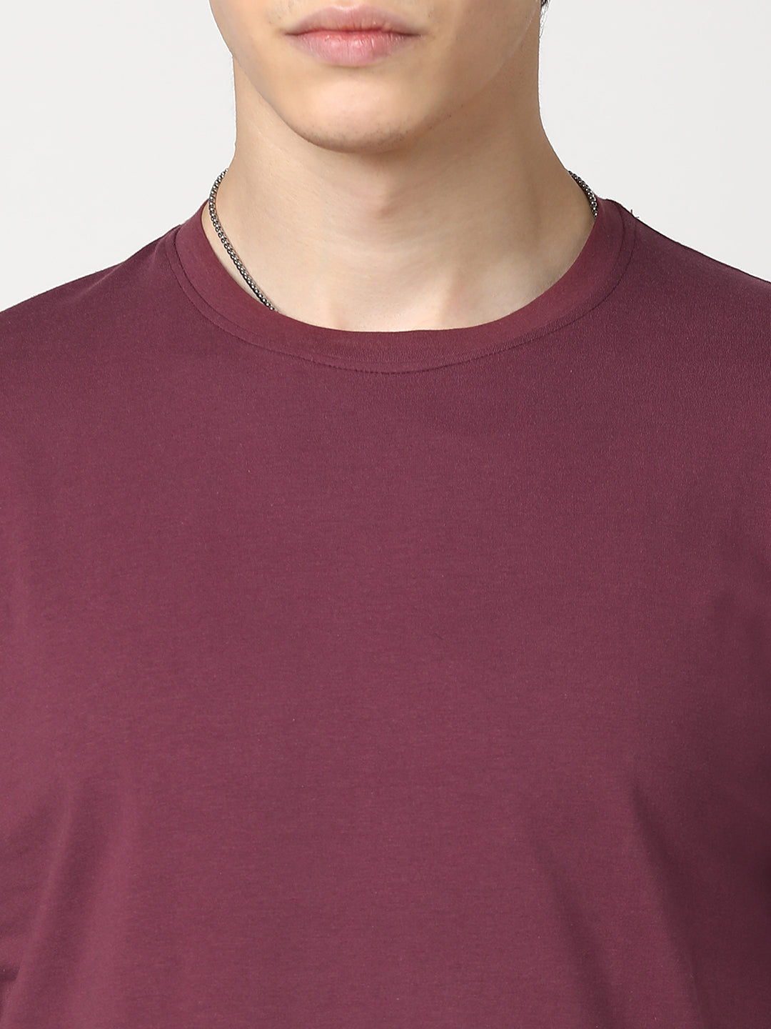 Stitch Hub Men's T-Shirt Cotton Lycra Solid Regular Fit – Stretchable, Breathable, Pink Round Neck for Casual & Formal Wear