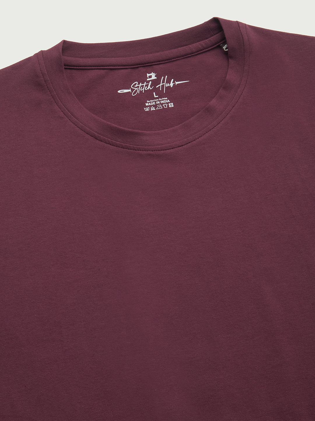 Stitch Hub Men's T-Shirt Cotton Lycra Solid Regular Fit – Stretchable, Breathable, Pink Round Neck for Casual & Formal Wear