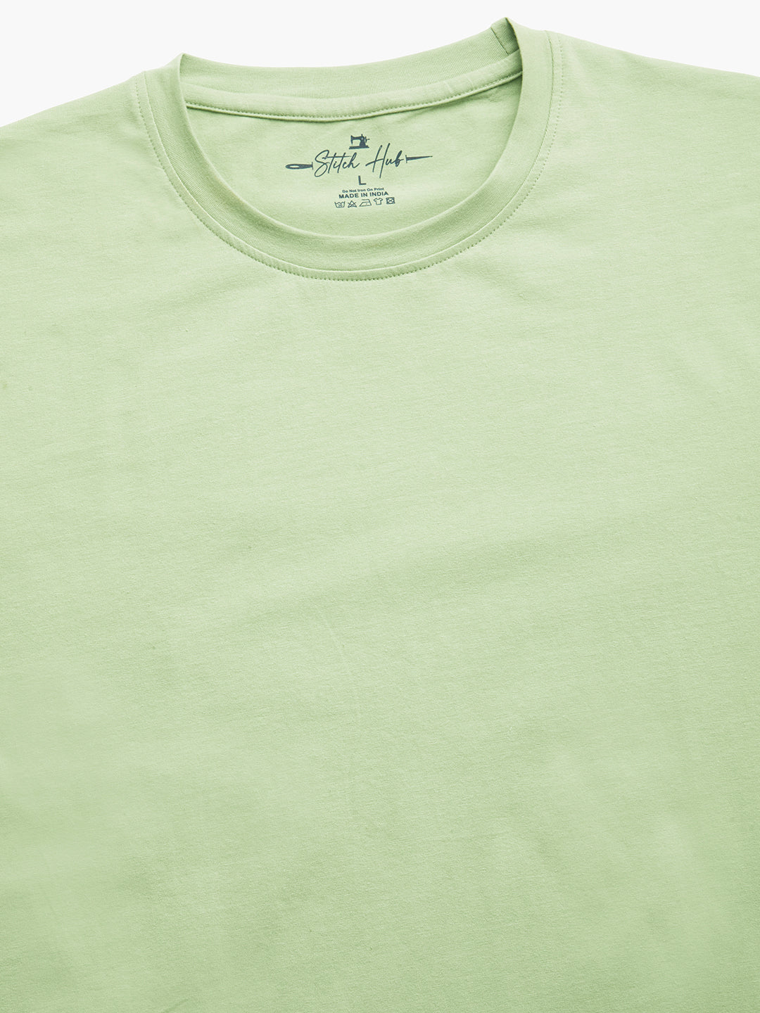 Stitch Hub Men's T-Shirt Cotton Lycra Solid Pista Round Neck – Regular Fit, Breathable, Sweat-Resistant, Perfect for Casual & Outdoor Wear