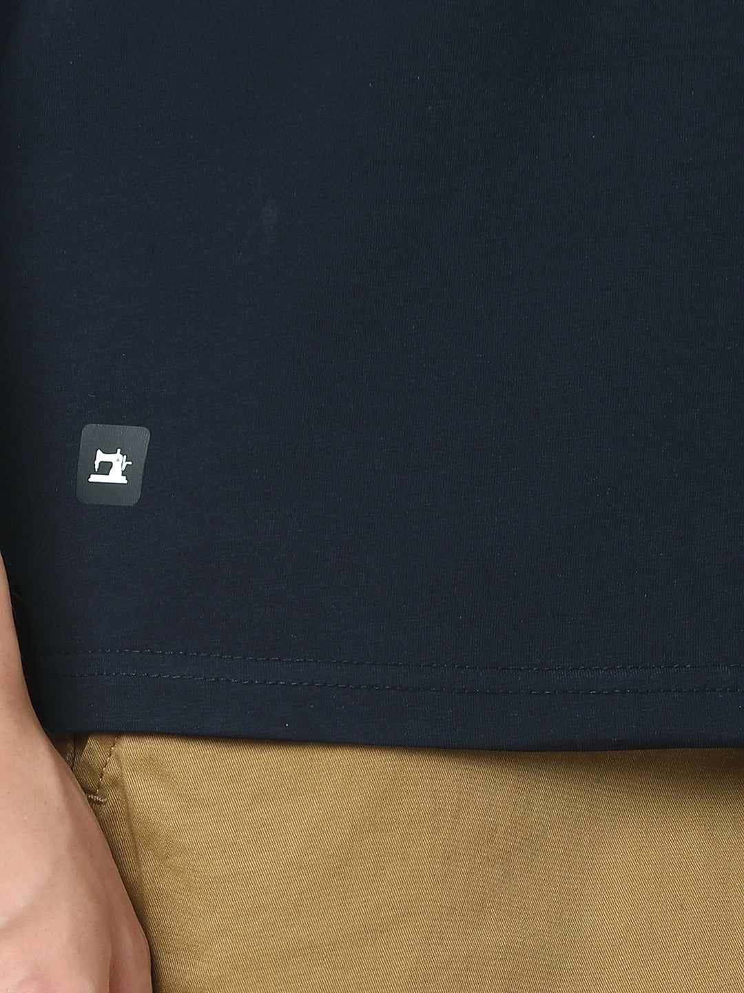 Stitch Hub Men's Navy T-Shirt – Cotton Lycra, Regular Fit, Breathable, Solid Round Neck, Perfect for Casual & Formal Wear