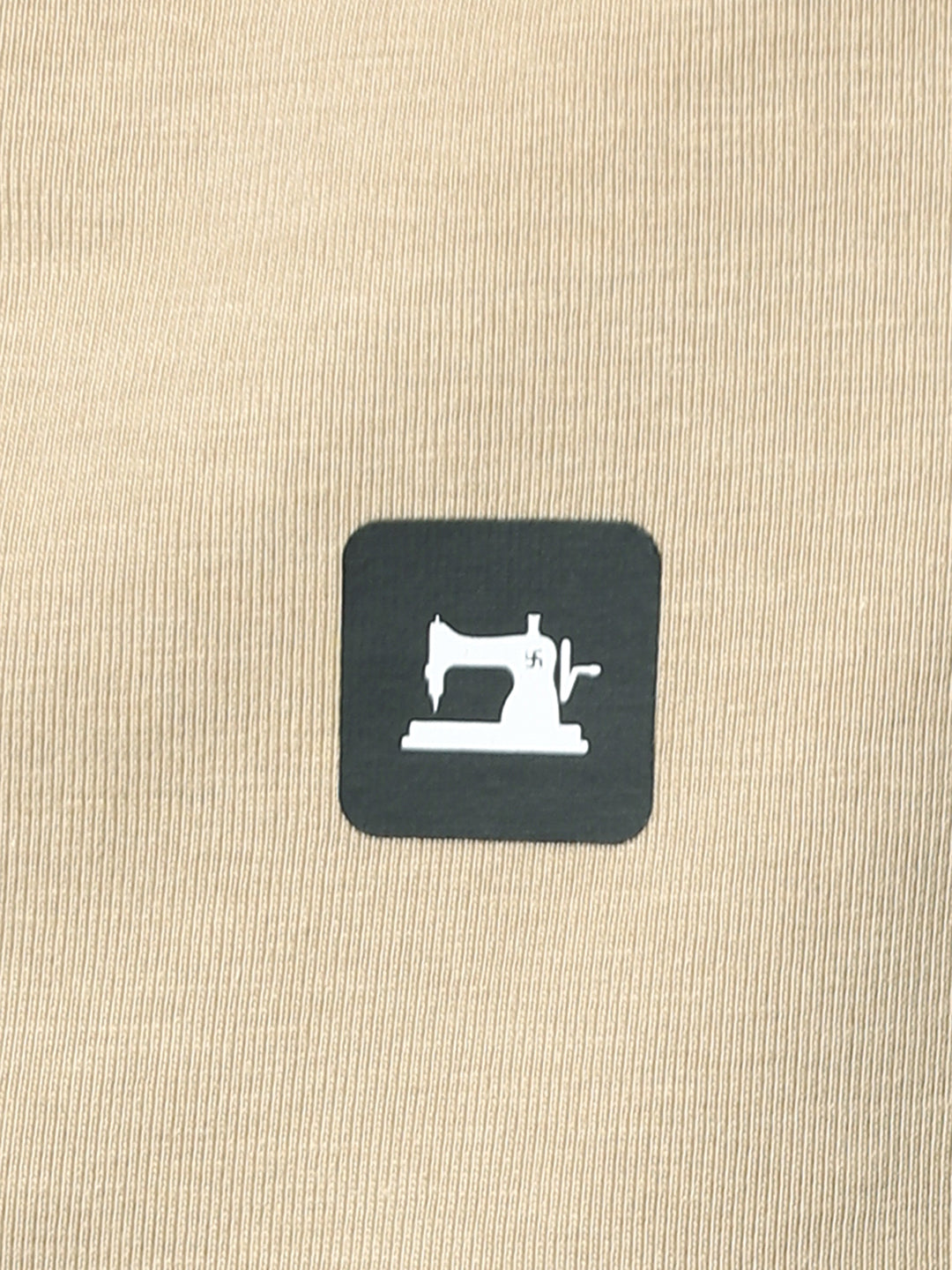 Stitch Hub Men's T-Shirt Cotton Lycra Solid Beige – Regular Fit, Stretchable, Casual & Formal Wear with Round Neck
