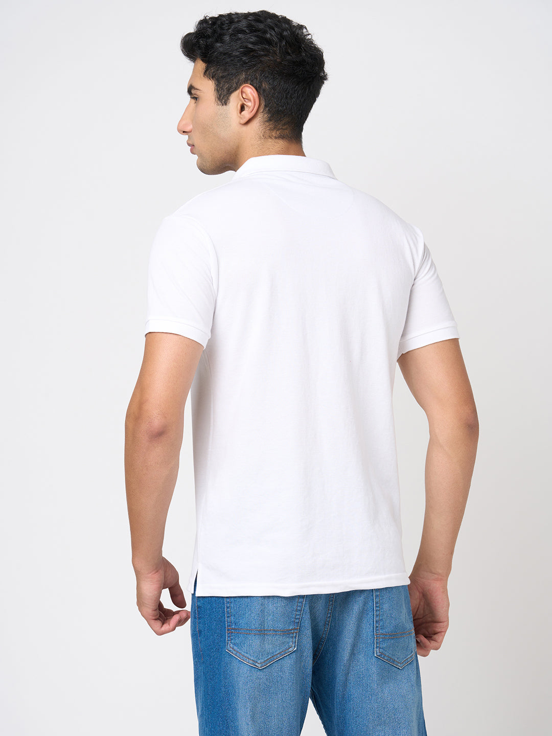 STITCH HUB Men's Polo Tshirt Cotton Rich Blend, Classic Fit, Breathable & Stylish White Polo for Casual & Smart Wear