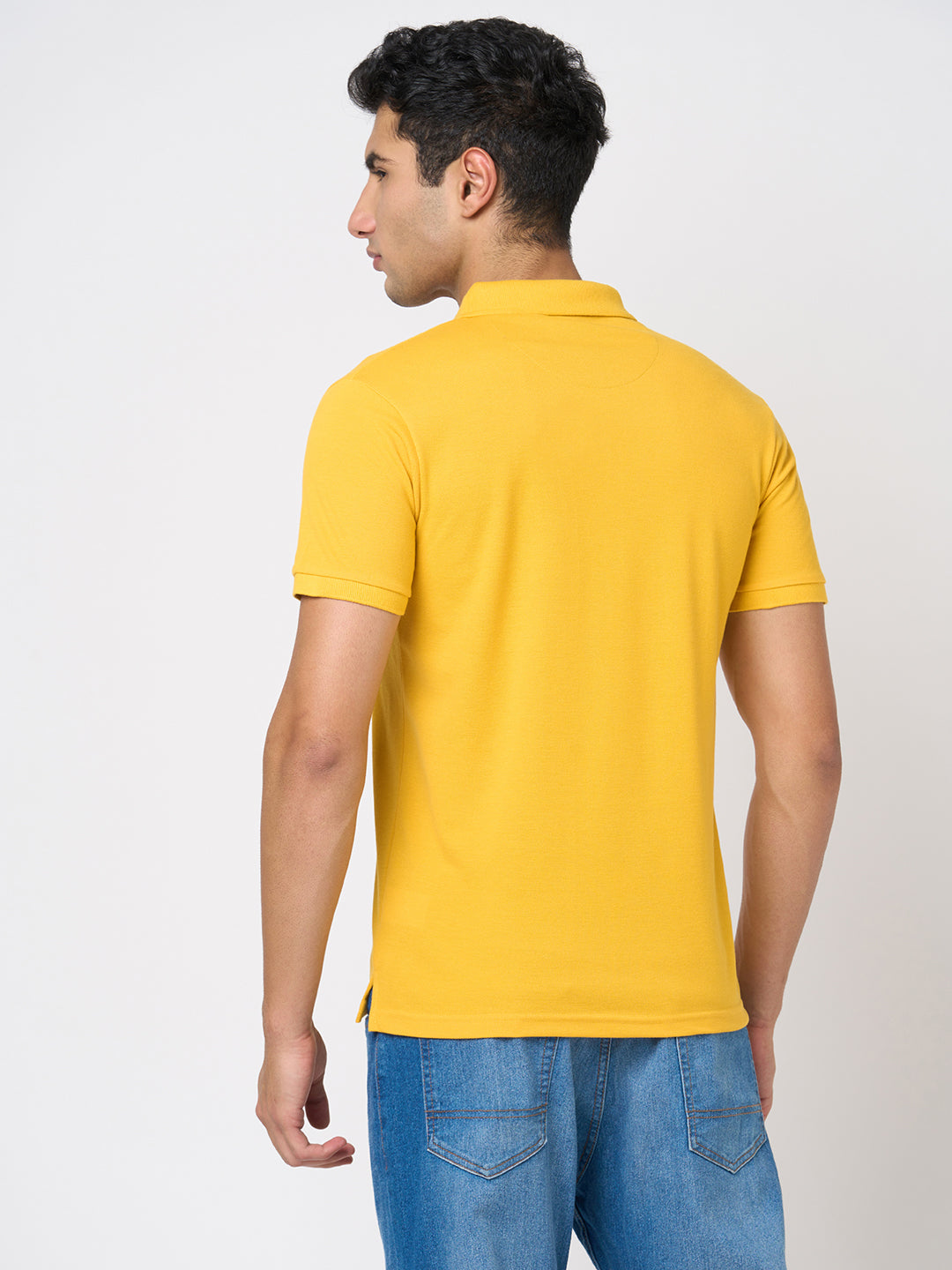 STITCH HUB Men's Polo Tshirt - Mustard Cotton Rich Blend, Regular Fit, Stylish & Versatile for Formal & Casual Wear