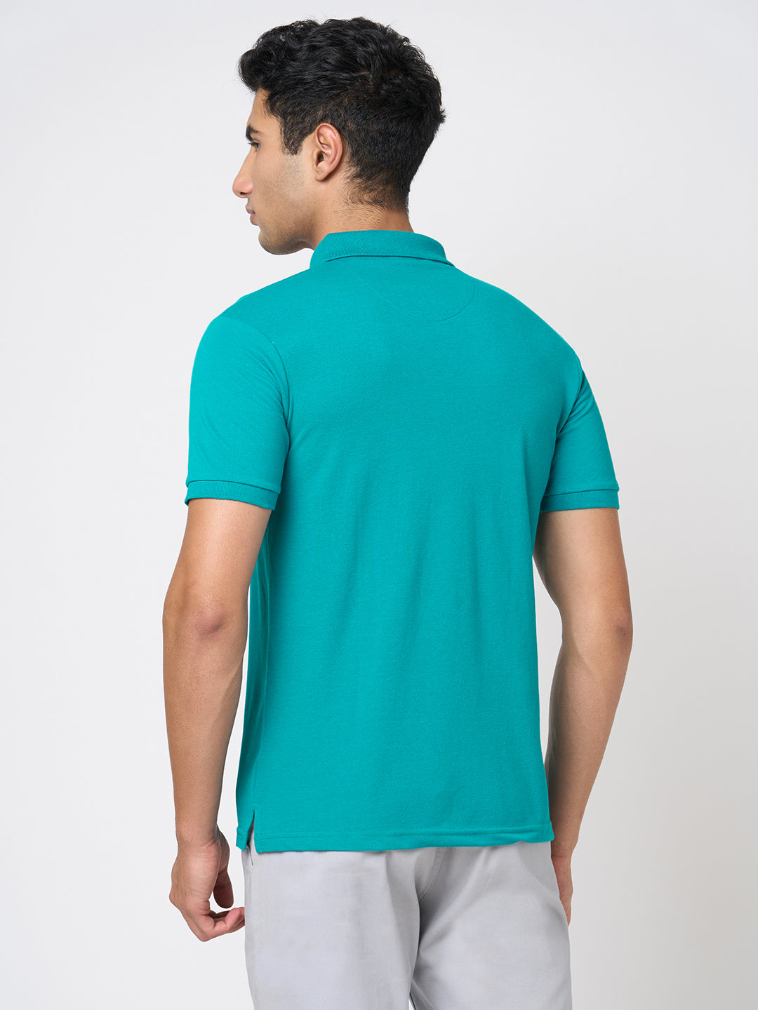 STITCH HUB Men's Polo Tshirt Ocean Blue Regular Fit Cotton Rich Blend, Breathable, Stylish & Versatile for Formal & Casual Wear