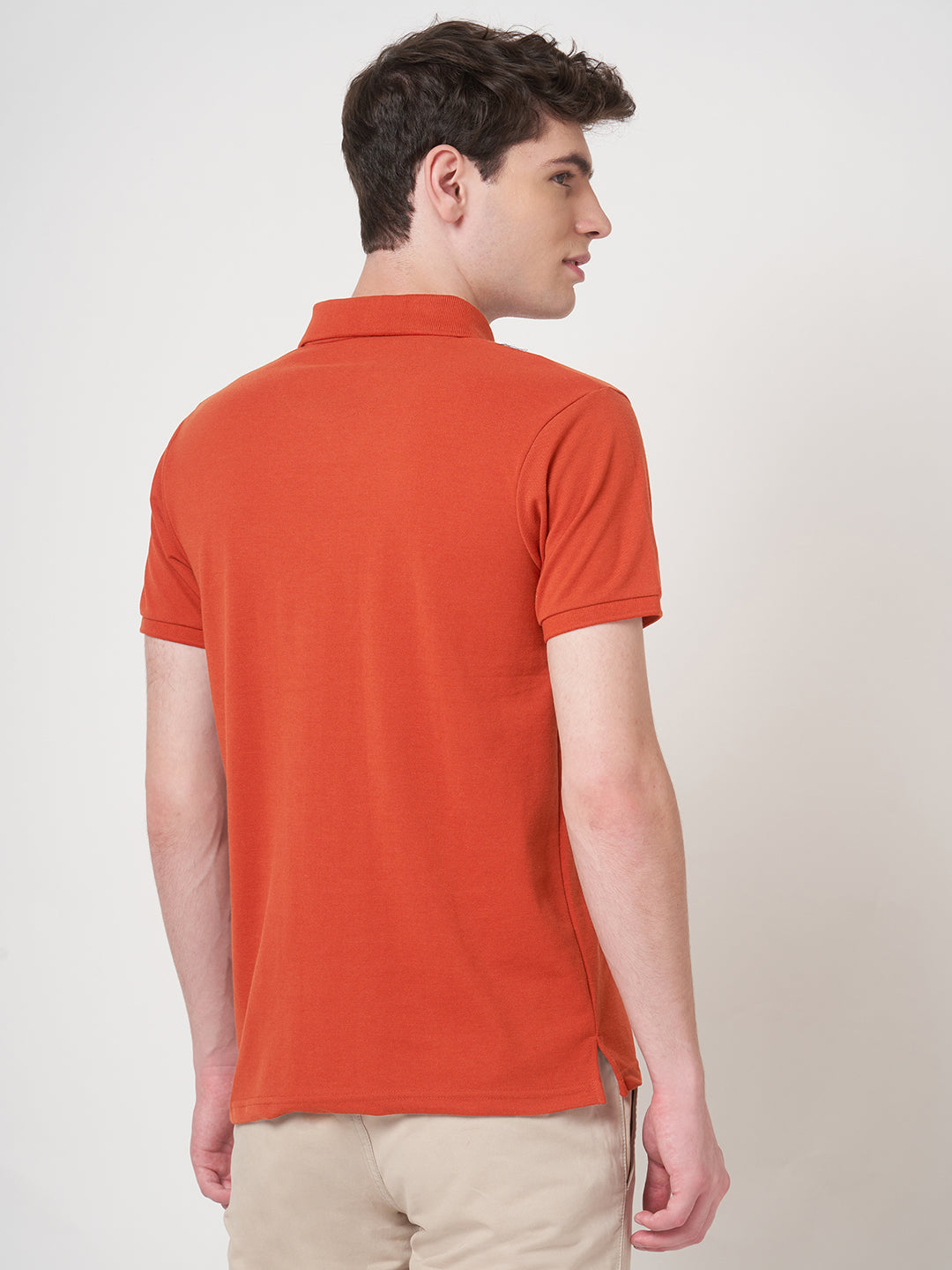 STITCH HUB Men's Polo Tshirt in Rust Cotton Rich Blend, Breathable, Casual & Formal Wear, Tailored Comfort with Classic Style