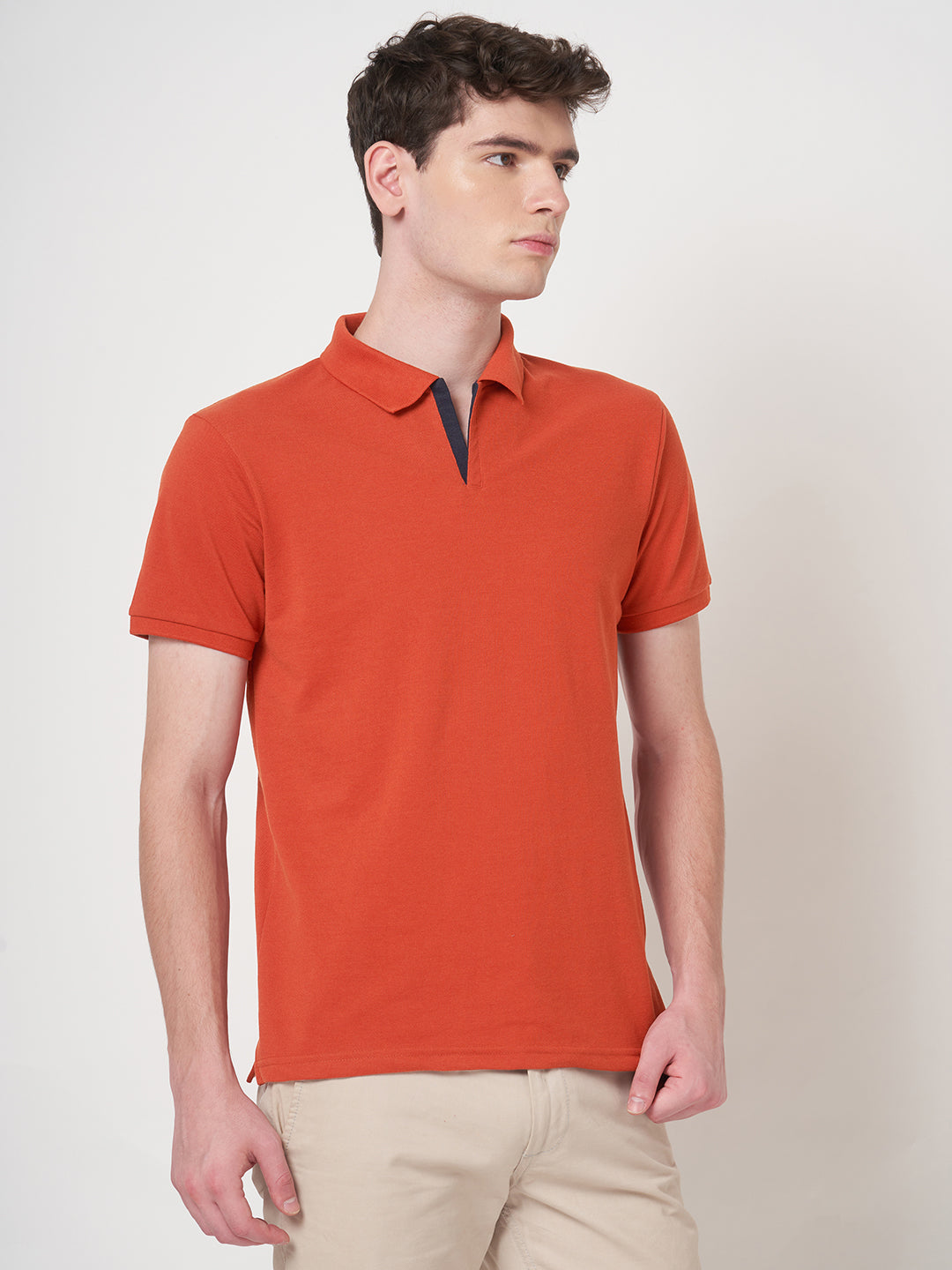 STITCH HUB Men's Polo Tshirt in Rust Cotton Rich Blend, Breathable, Casual & Formal Wear, Tailored Comfort with Classic Style