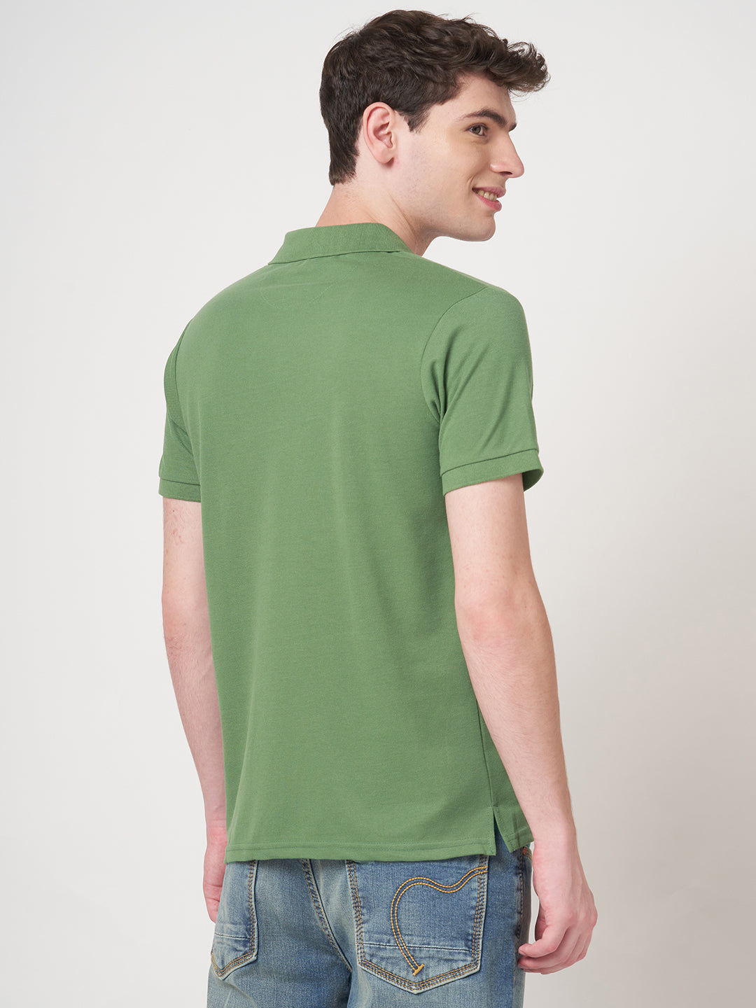 STITCH HUB Men's Polo Tshirt Grass Green Cotton Rich Blend Stylish Regular Fit, Breathable & Durable Casual Wear