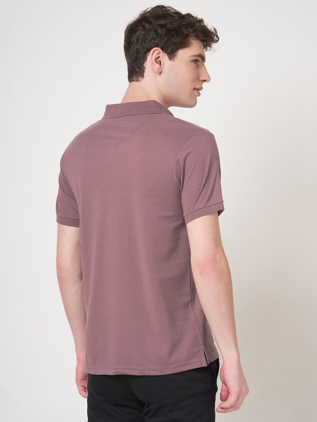 STITCH HUB Men's Polo Tshirt Mauve Cotton Rich Blend Casual & Formal Wear, Breathable, Durable, Stylish for Everyday Comfort