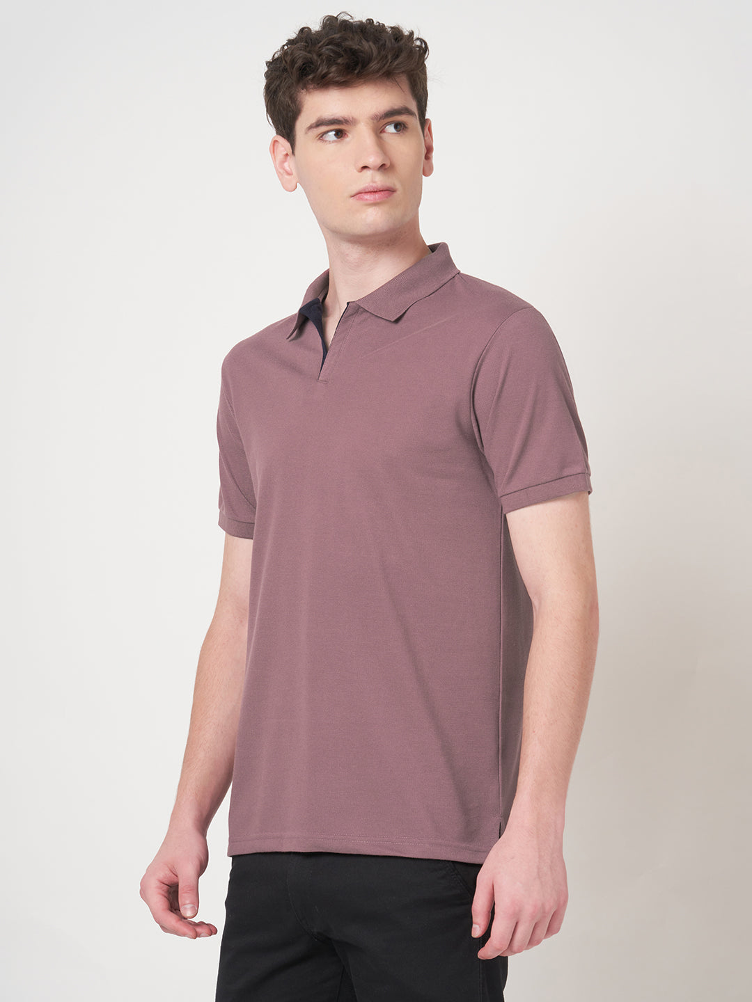 STITCH HUB Men's Polo Tshirt Mauve Cotton Rich Blend Casual & Formal Wear, Breathable, Durable, Stylish for Everyday Comfort