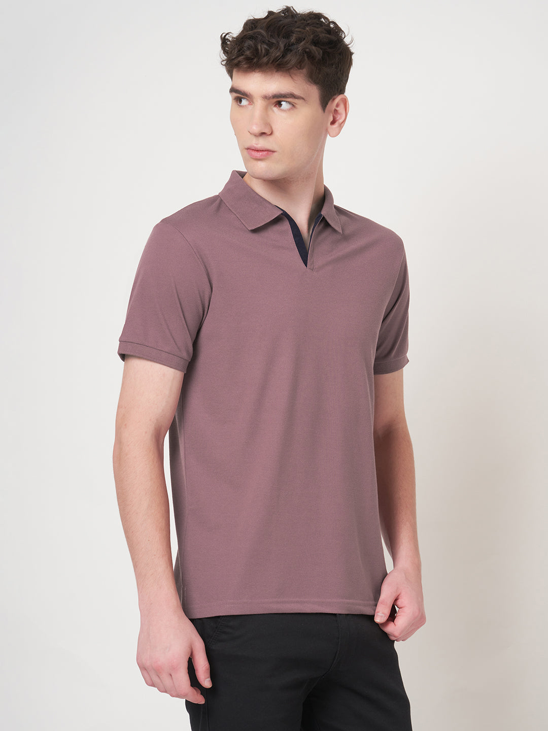 STITCH HUB Men's Polo Tshirt Mauve Cotton Rich Blend Casual & Formal Wear, Breathable, Durable, Stylish for Everyday Comfort