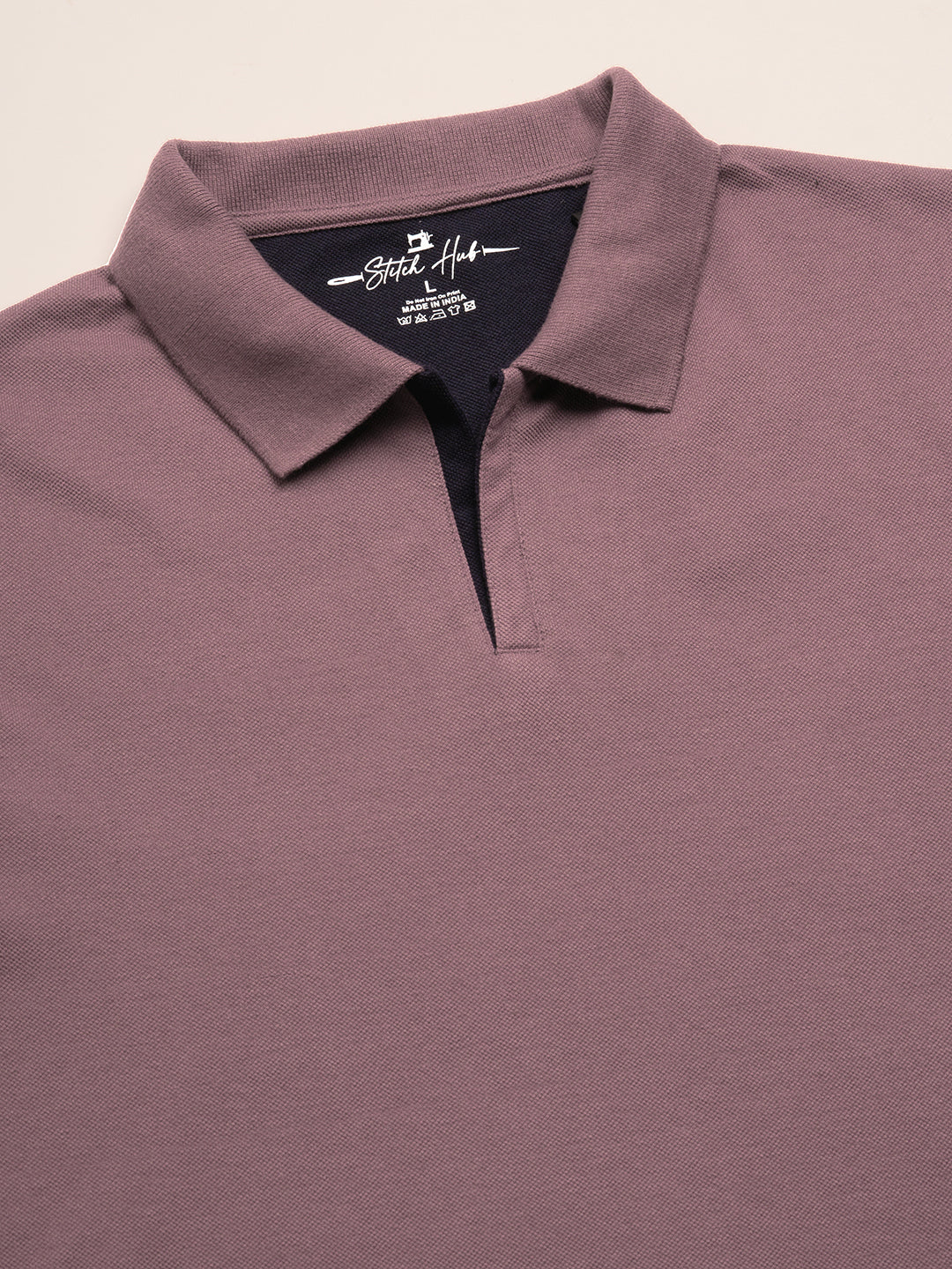 STITCH HUB Men's Polo Tshirt Mauve Cotton Rich Blend Casual & Formal Wear, Breathable, Durable, Stylish for Everyday Comfort