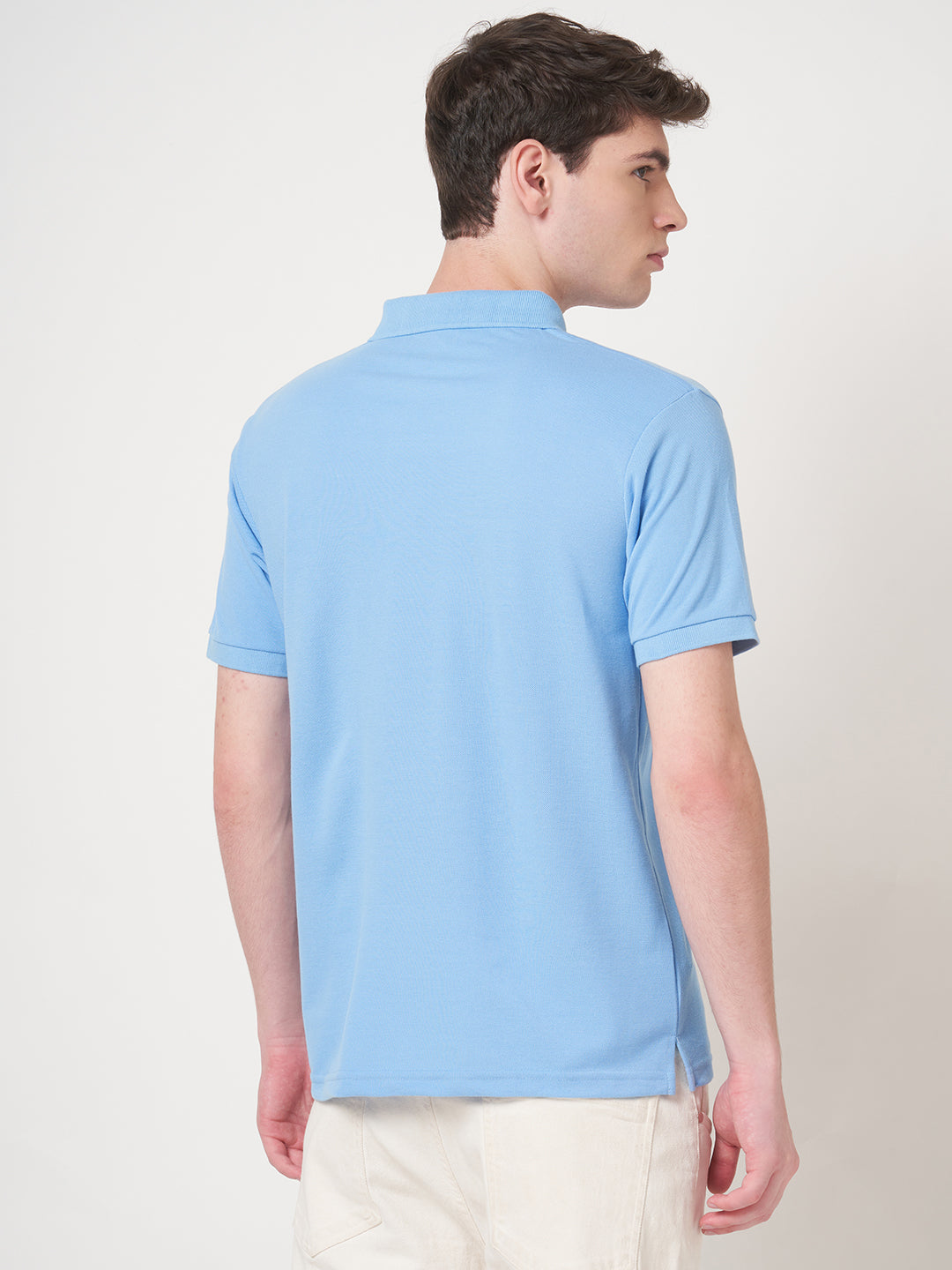 STITCH HUB Men's Matty Polo Tshirt – Sky Color Cotton Rich Blend, Regular Fit, Breathable & Stylish, Perfect for Casual and Formal Wear