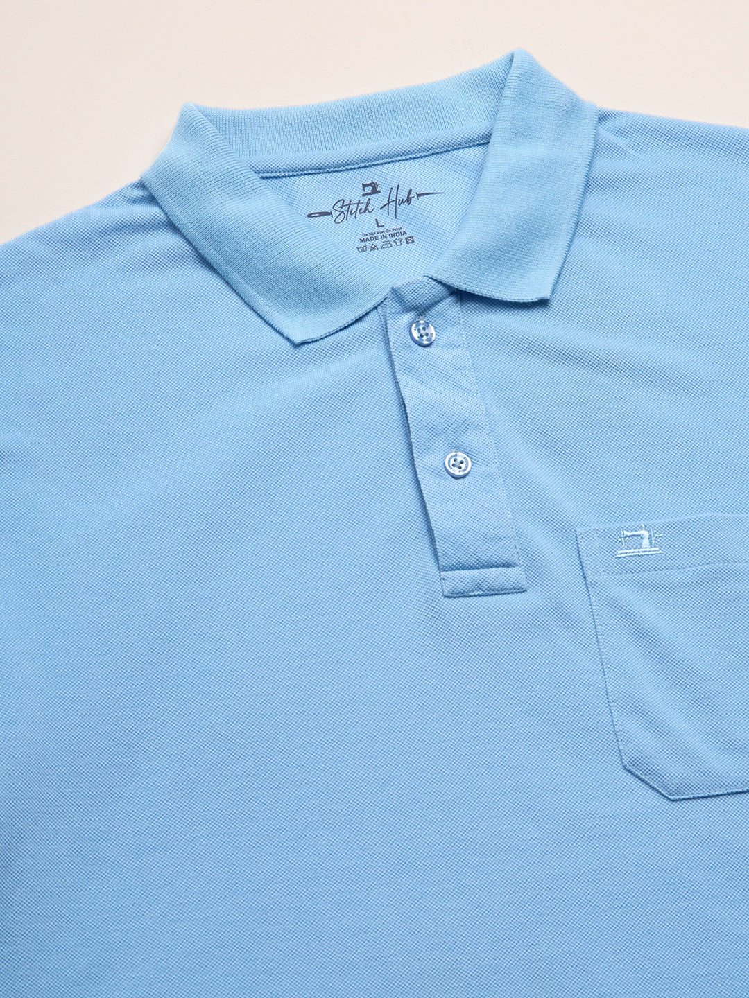 STITCH HUB Men's Matty Polo Tshirt – Sky Color Cotton Rich Blend, Regular Fit, Breathable & Stylish, Perfect for Casual and Formal Wear
