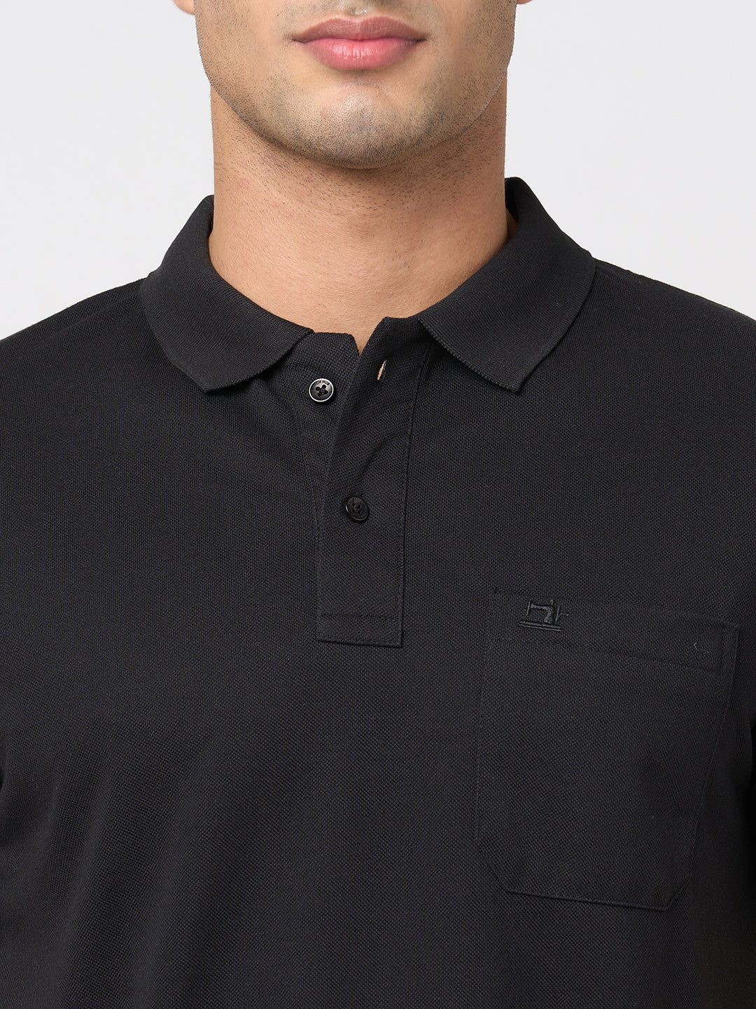 STITCH HUB Men's Matty Polo Tshirt – Black Cotton Rich Blend, Regular Fit, Breathable & Durable for Casual & Formal Wear