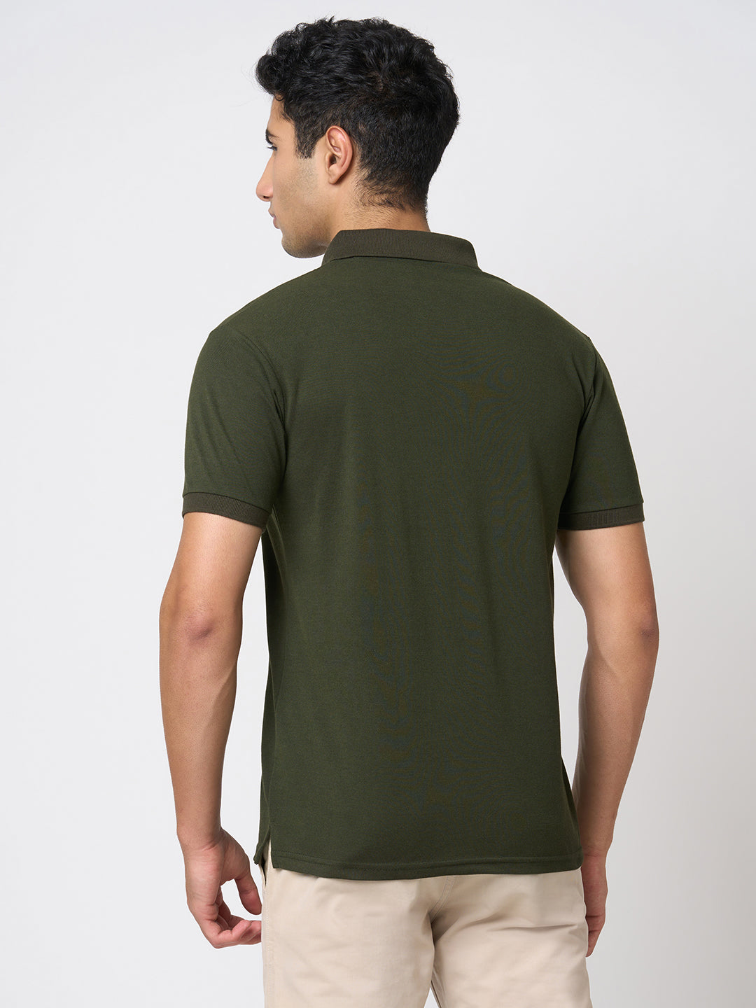 STITCH HUB Men's Olive Matty Polo Tshirt - Cotton Rich Blend, Regular Fit, Breathable, Perfect for Casual & Formal Wear