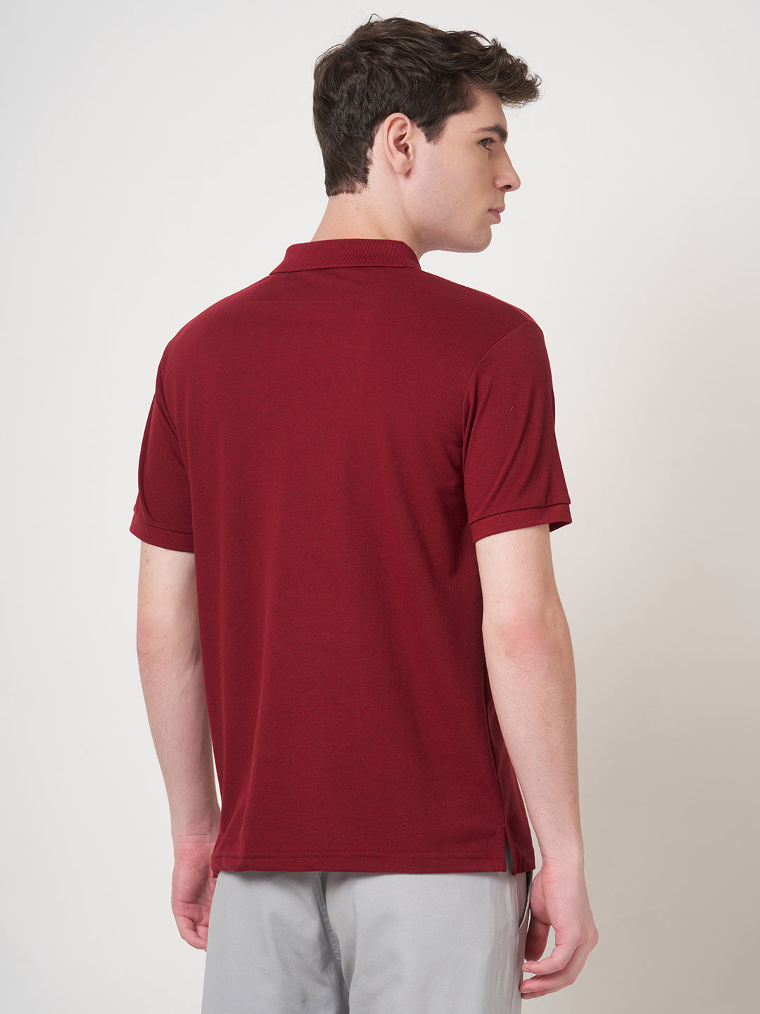 STITCH HUB Men's Matty Polo Tshirt Wine Color - Cotton Rich Blend, Breathable, Stylish & Versatile for All-Day Comfort