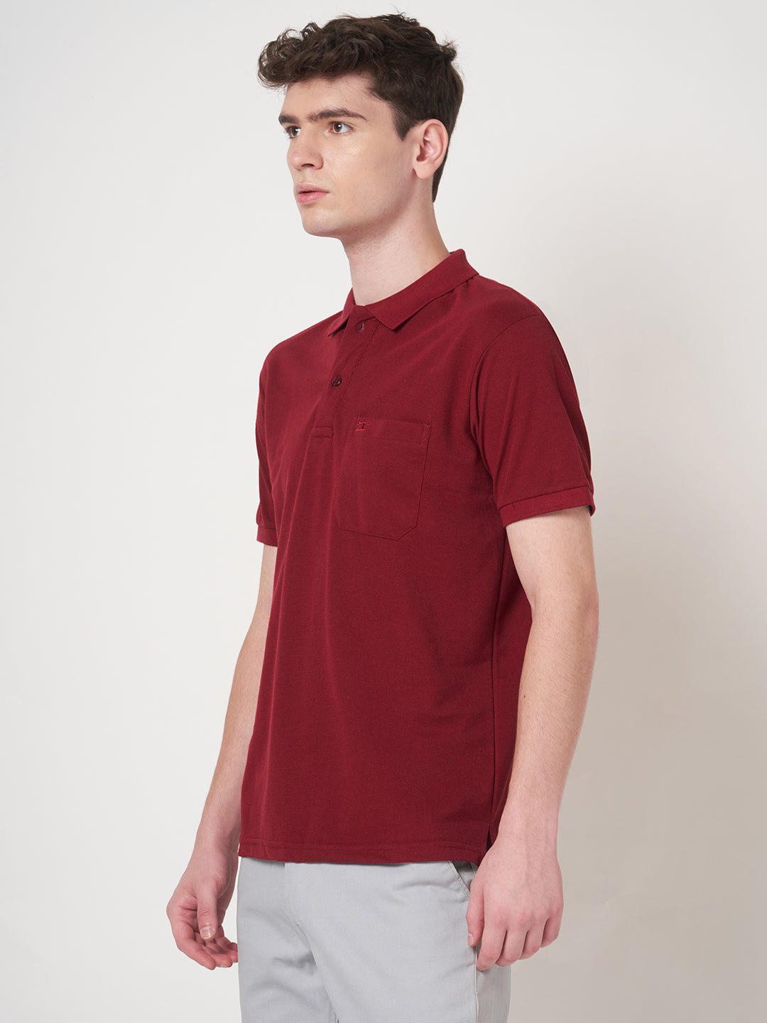 STITCH HUB Men's Matty Polo Tshirt Wine Color - Cotton Rich Blend, Breathable, Stylish & Versatile for All-Day Comfort