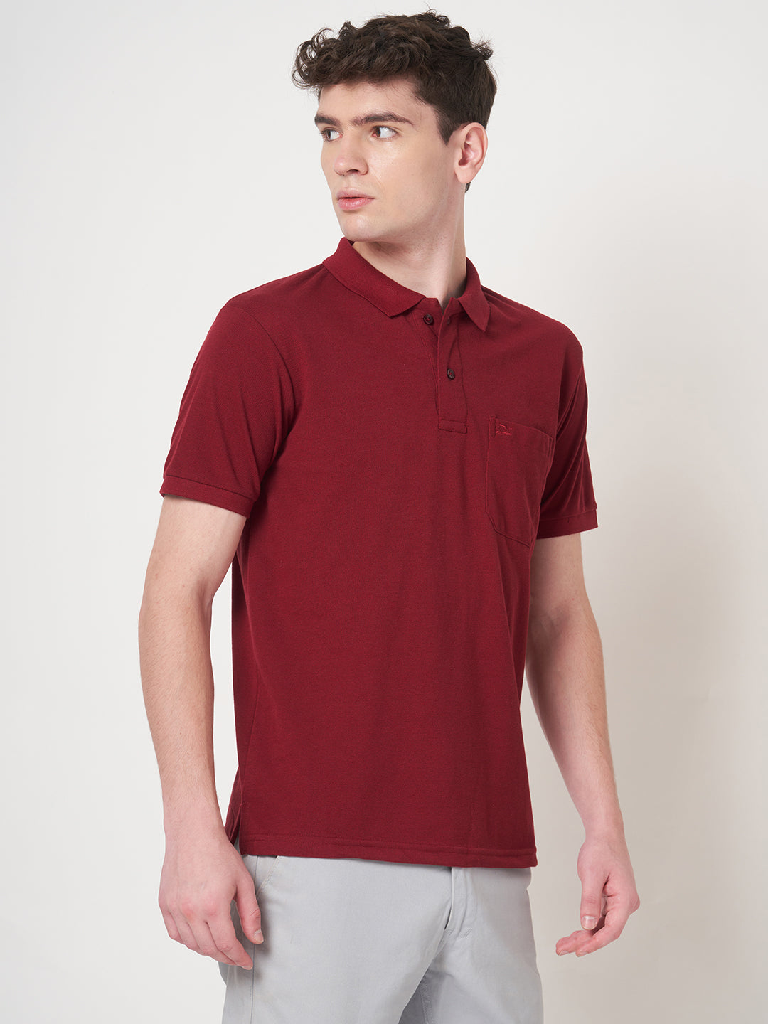 STITCH HUB Men's Matty Polo Tshirt Wine Color - Cotton Rich Blend, Breathable, Stylish & Versatile for All-Day Comfort