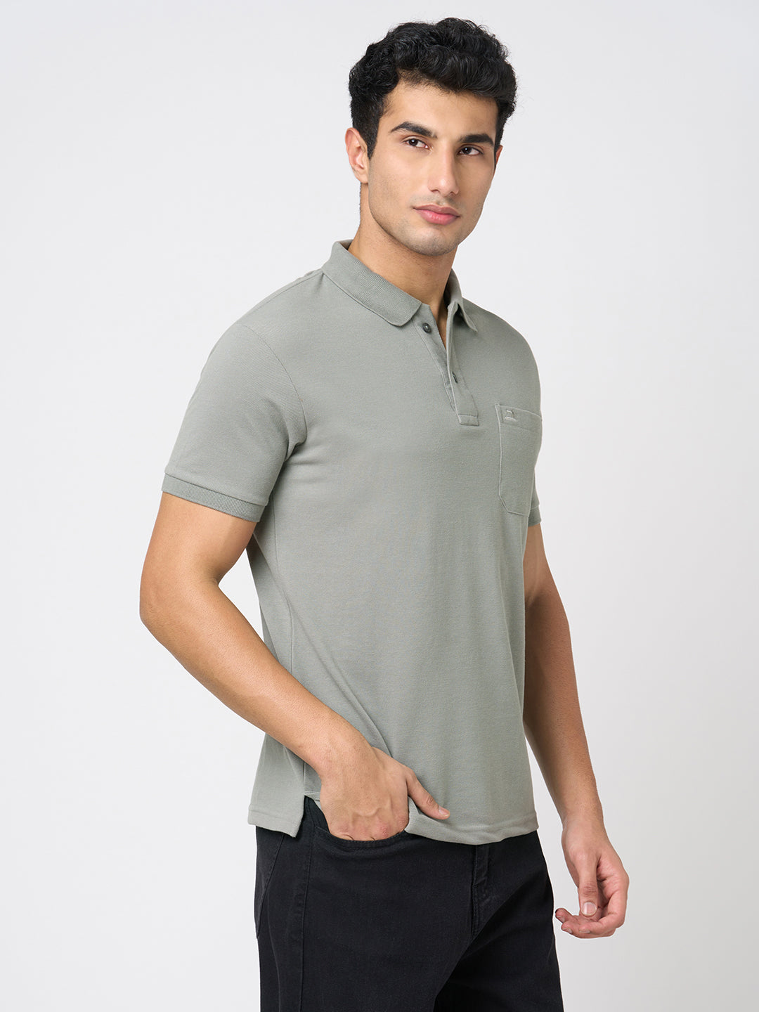 STITCH HUB Men's Matty Polo Tshirt – Cotton Rich Blend, Stylish Grey, Breathable & Durable, Perfect for Casual & Outdoor Wear