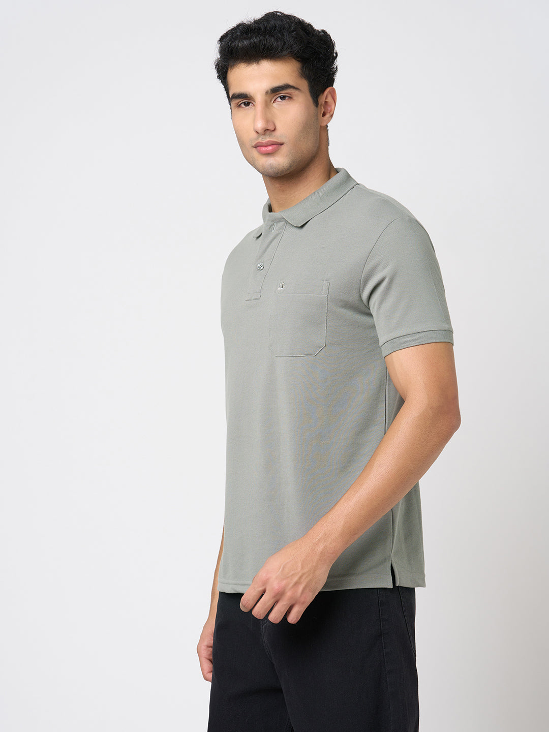 STITCH HUB Men's Matty Polo Tshirt – Cotton Rich Blend, Stylish Grey, Breathable & Durable, Perfect for Casual & Outdoor Wear