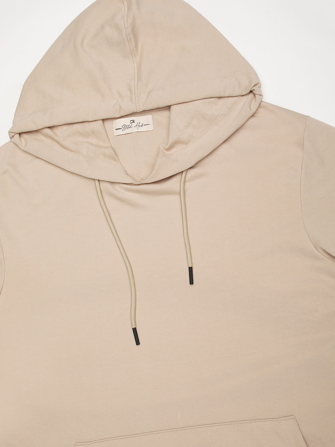 Stitch Hub Beige Loop knit Hoodie - Long Sleeve, Regular Fit