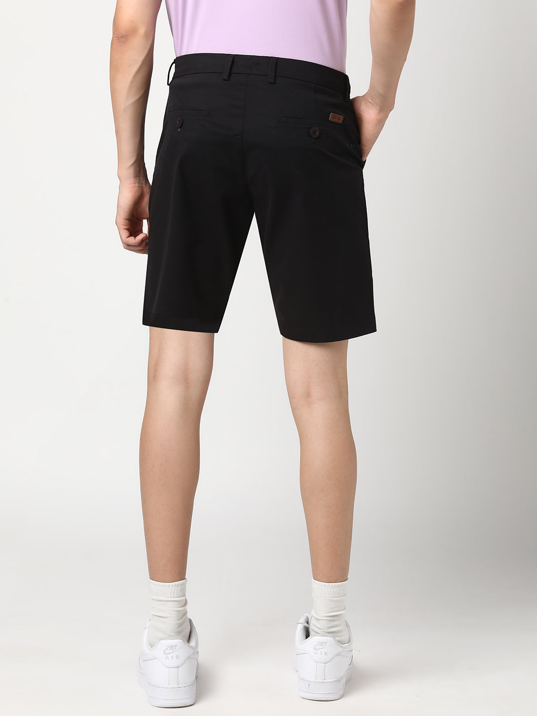 Stitch Hub Men's Black Solid Cotton Shorts - Premium Comfort & Style