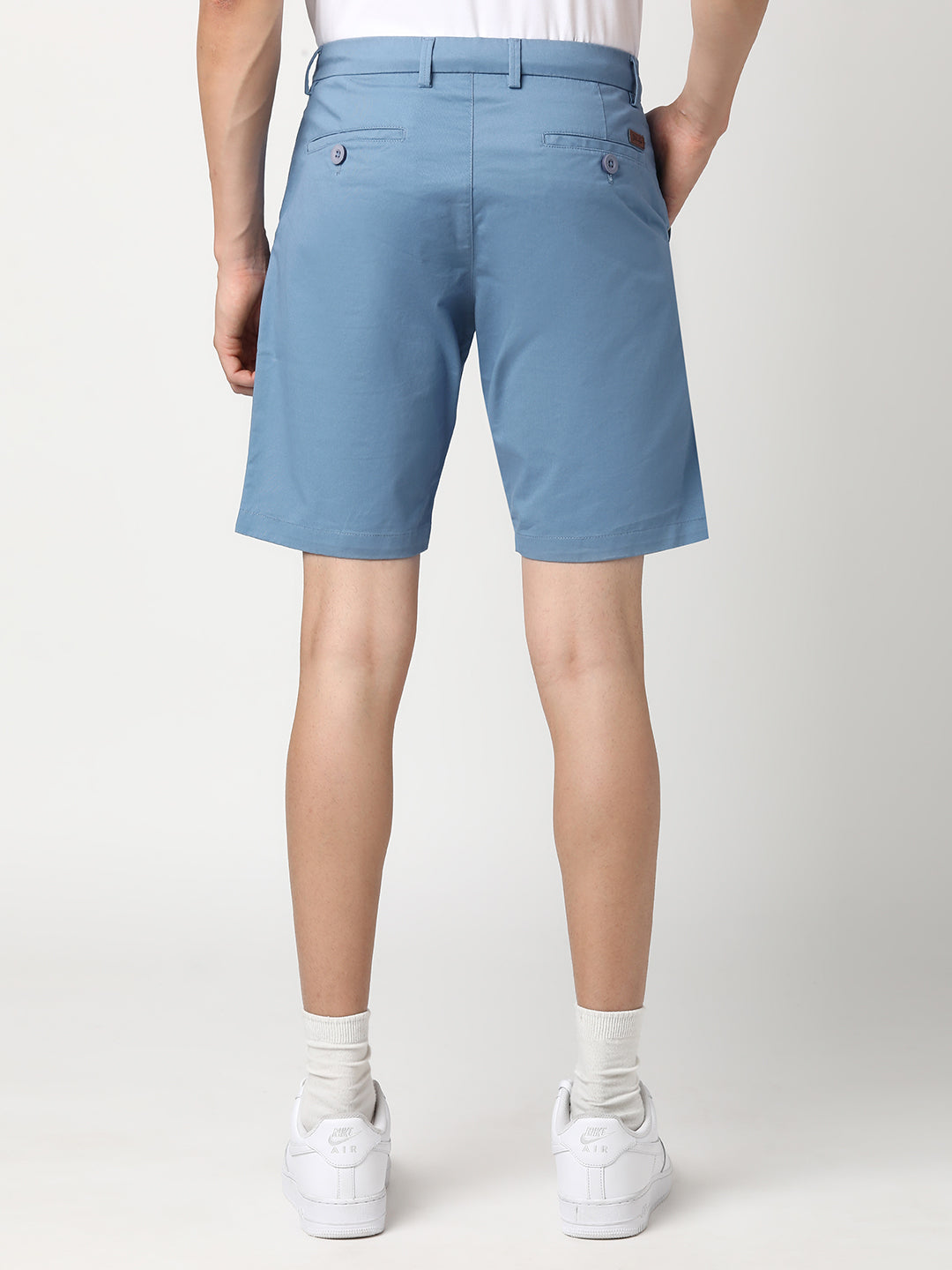 Stitch Hub Men's Cobalt Blue Solid Cotton Shorts