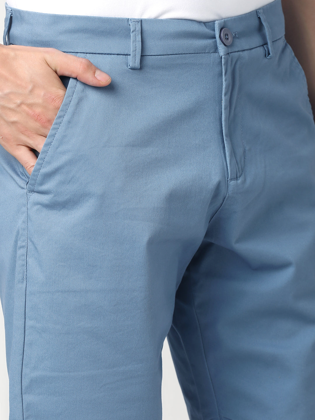 Stitch Hub Men's Cobalt Blue Solid Cotton Shorts