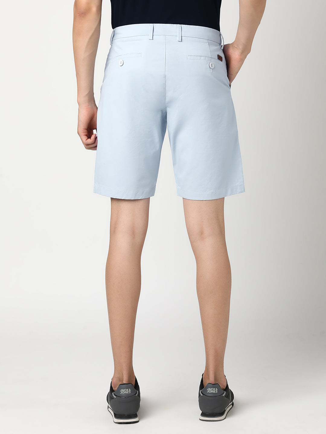 Stitch Hub Men's Sky Blue Solid Cotton Shorts - Stylish Regular Fit for Versatile Wear