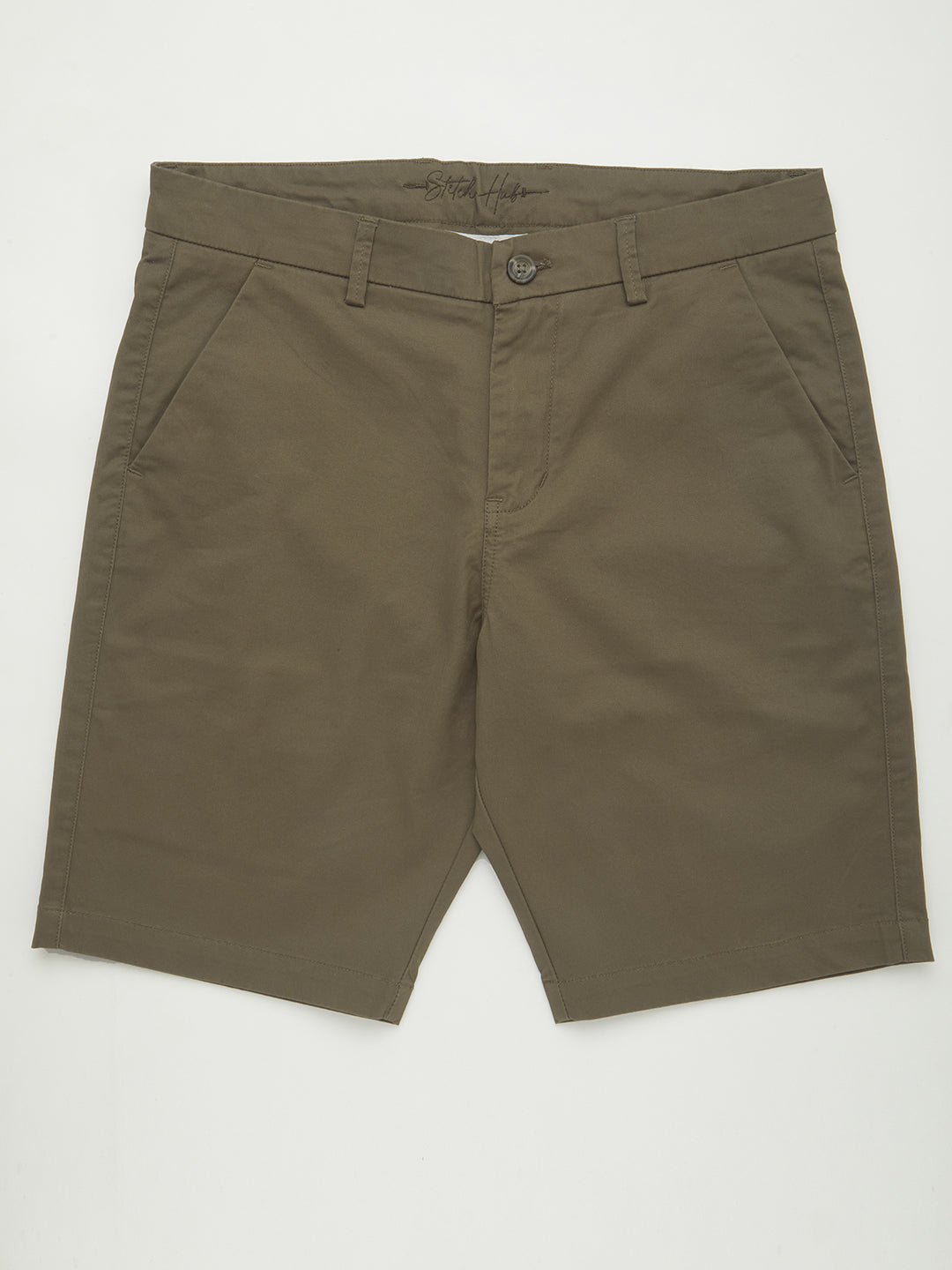 Stitch Hub Men's Coffee Solid Cotton Shorts - Comfort and Style Combined