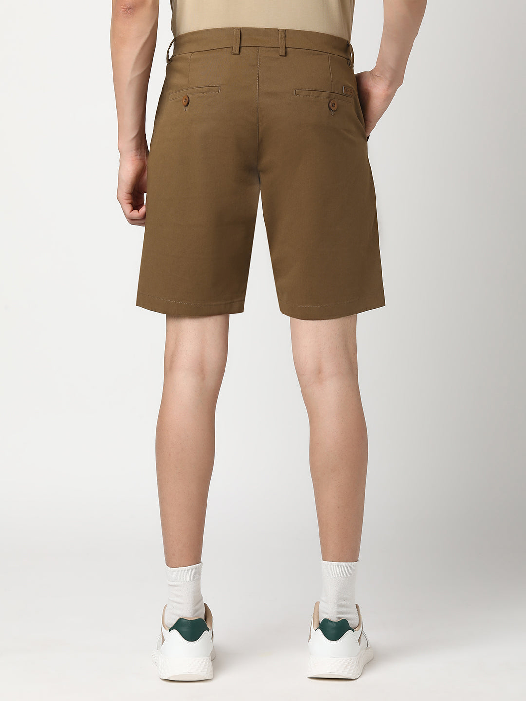 Stitch Hub Men's Brown Solid Cotton Shorts