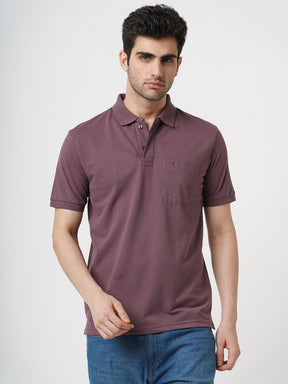 STITCH HUB Men's Matty Polo Tshirt – Mauve Cotton Rich Blend, Breathable & Stylish, Perfect for Casual & Outdoor Wear