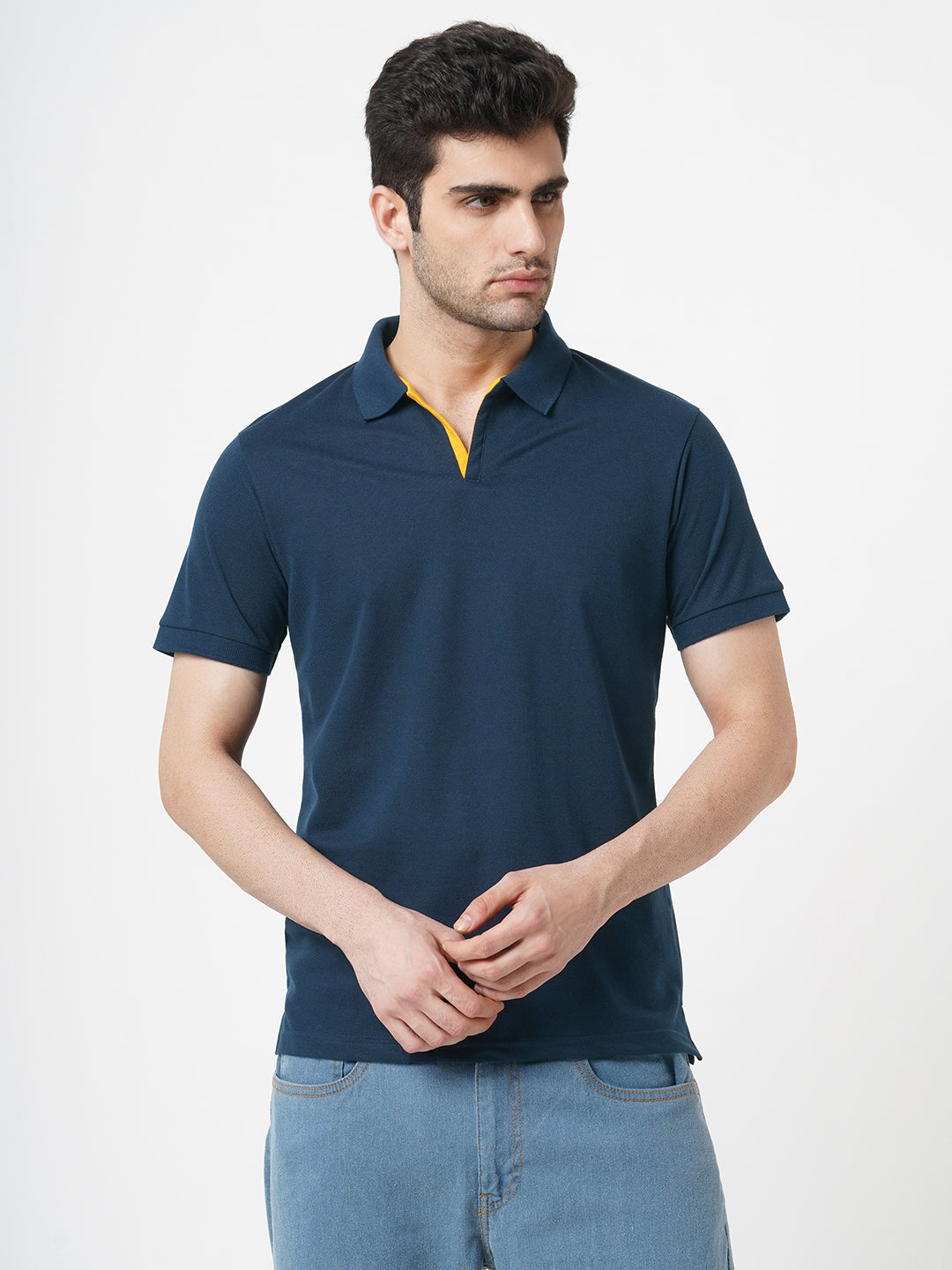 STITCH HUB Men's Polo Tshirt Peacock Cotton Rich Blend, Stylish & Comfortable, Perfect for Casual & Formal Wear