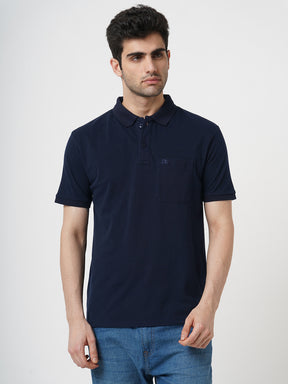 STITCH HUB Men's Matty Polo Tshirt – Navy, Cotton Rich Blend, Breathable & Stylish for Casual & Formal Wear