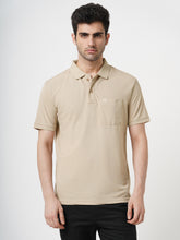 STITCH HUB Men's Matty Polo Tshirt – Beige, Cotton Rich Blend, Breathable, Stylish Casual & Formal Wear