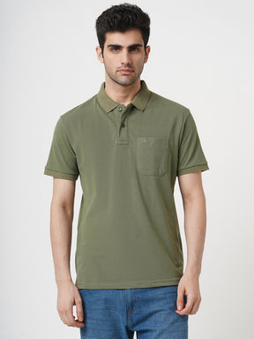 STITCH HUB Men's Matty Polo Tshirt – Cotton Rich Blend, Regular Fit, Breathable & Durable, Perfect for Casual & Formal Wear in Stylish Olive