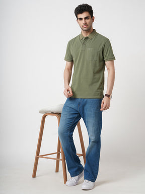 STITCH HUB Men's Matty Polo Tshirt – Cotton Rich Blend, Regular Fit, Breathable & Durable, Perfect for Casual & Formal Wear in Stylish Olive