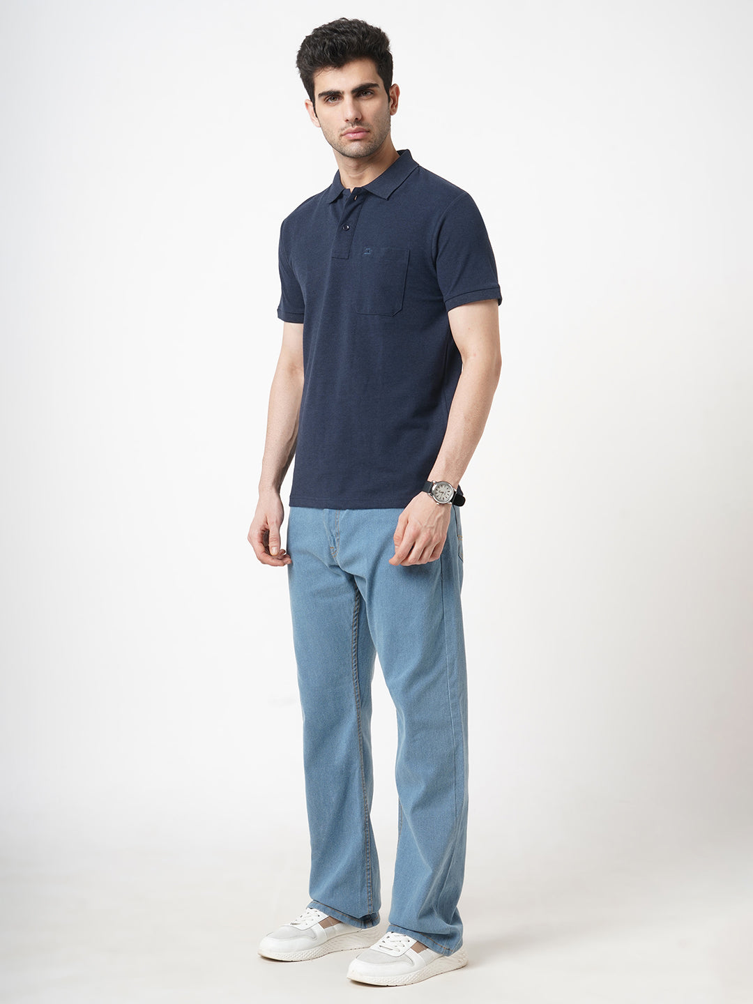 STITCH HUB Men's Matty Polo Navy Tshirt – Cotton Rich Blend, Stylish & Comfortable, Perfect for Casual & Formal Wear