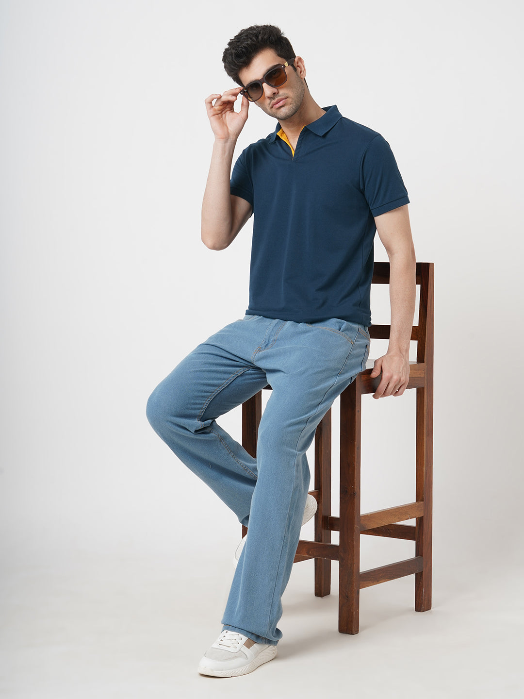 STITCH HUB Men's Polo Tshirt Peacock Cotton Rich Blend, Stylish & Comfortable, Perfect for Casual & Formal Wear