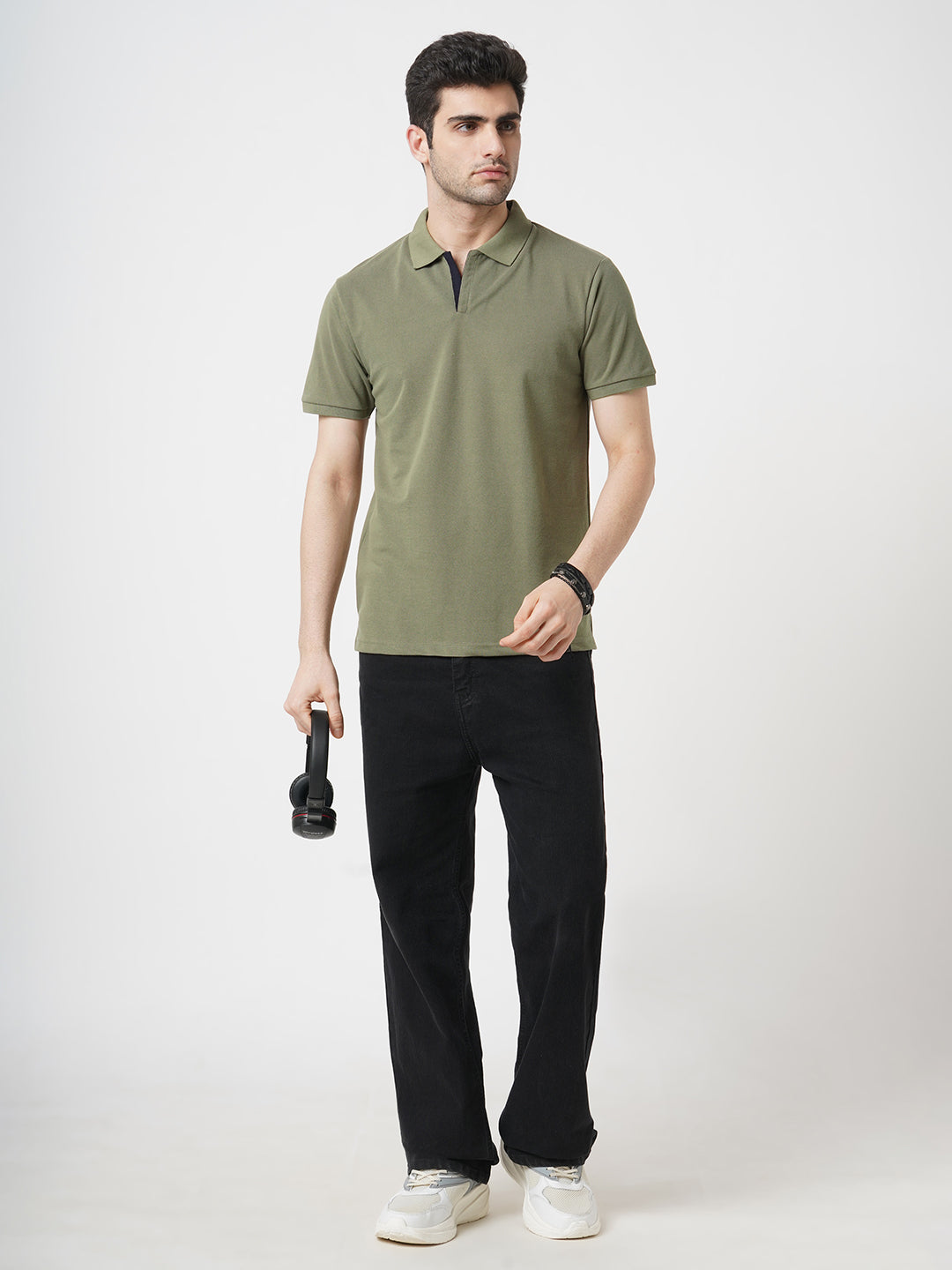 STITCH HUB Men's Polo Tshirt Olive Cotton Rich Blend, Breathable & Stylish, Perfect for Casual & Semi-Formal Occasions