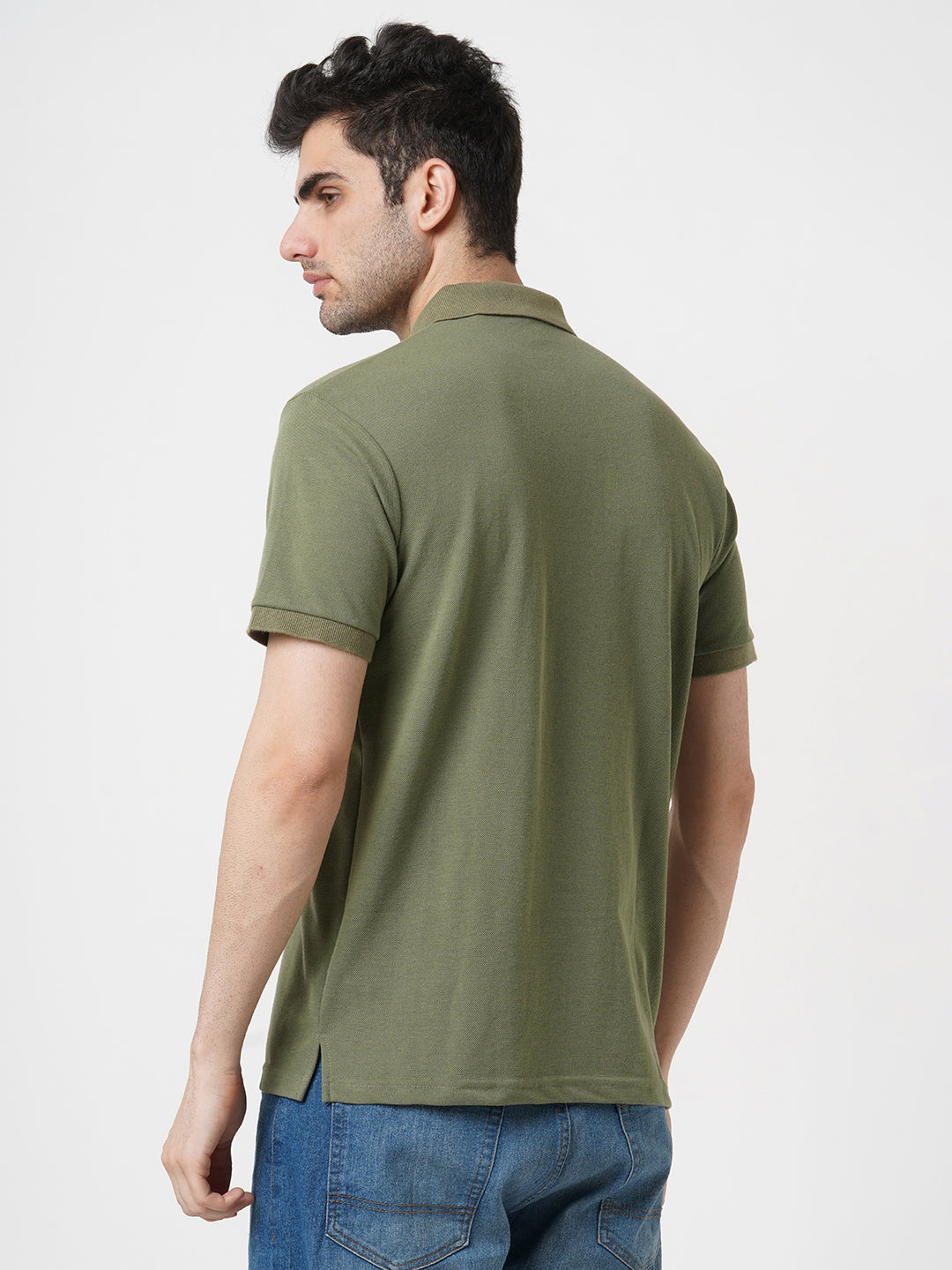 STITCH HUB Men's Matty Polo Tshirt – Cotton Rich Blend, Regular Fit, Breathable & Durable, Perfect for Casual & Formal Wear in Stylish Olive