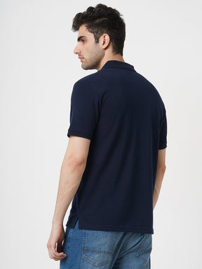 STITCH HUB Men's Matty Polo Tshirt – Navy, Cotton Rich Blend, Breathable & Stylish for Casual & Formal Wear
