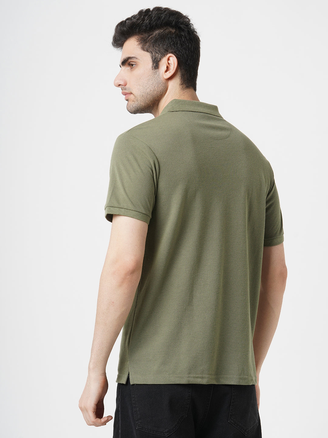 STITCH HUB Men's Polo Tshirt Olive Cotton Rich Blend, Breathable & Stylish, Perfect for Casual & Semi-Formal Occasions