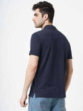 STITCH HUB Men's Matty Polo Navy Tshirt – Cotton Rich Blend, Stylish & Comfortable, Perfect for Casual & Formal Wear