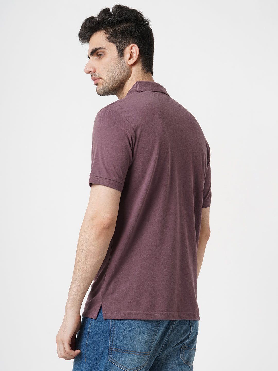 STITCH HUB Men's Matty Polo Tshirt – Mauve Cotton Rich Blend, Breathable & Stylish, Perfect for Casual & Outdoor Wear