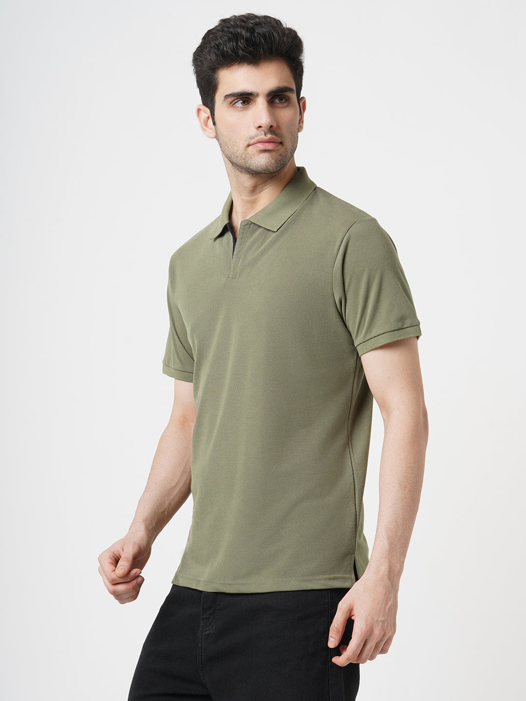 STITCH HUB Men's Polo Tshirt Olive Cotton Rich Blend, Breathable & Stylish, Perfect for Casual & Semi-Formal Occasions