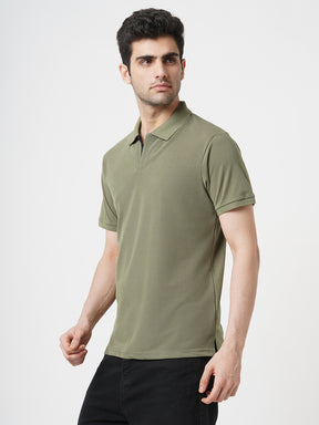 STITCH HUB Men's Polo Tshirt Olive Cotton Rich Blend, Breathable & Stylish, Perfect for Casual & Semi-Formal Occasions