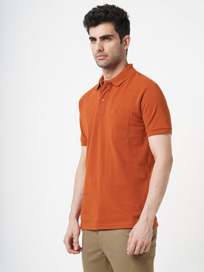 STITCH HUB Matty Polo for Men, Rust Cotton Rich Blend – Stylish, Breathable, Durable Casual Wear