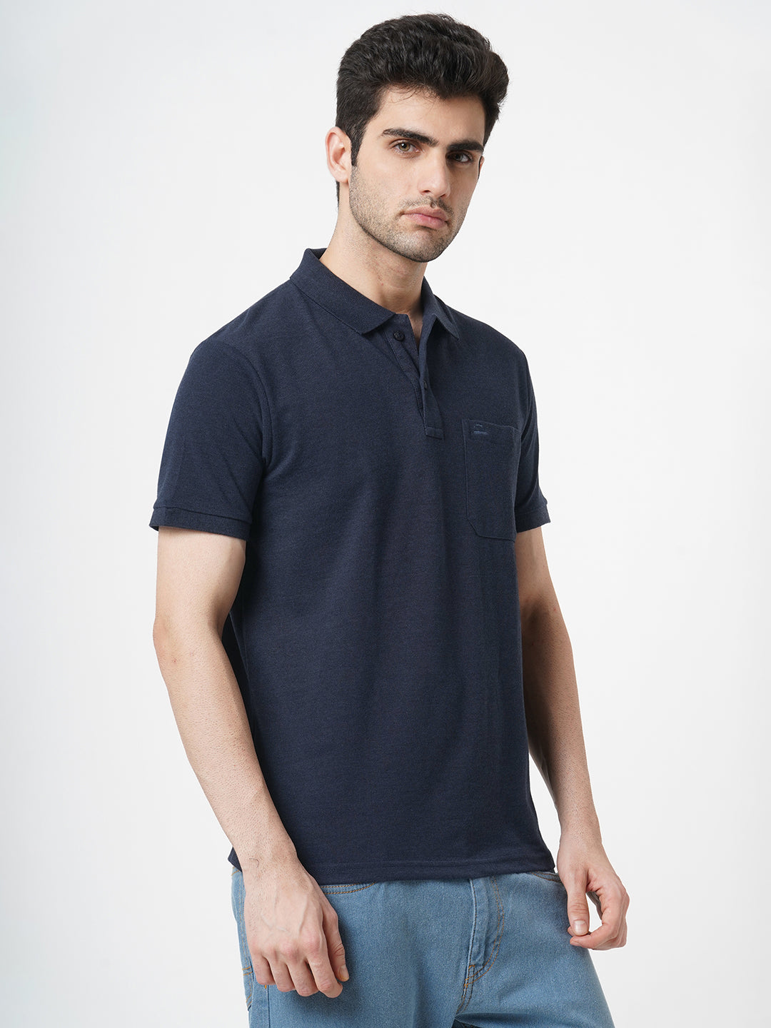 STITCH HUB Men's Matty Polo Navy Tshirt – Cotton Rich Blend, Stylish & Comfortable, Perfect for Casual & Formal Wear