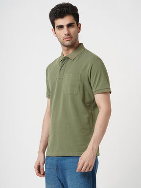 STITCH HUB Men's Matty Polo Tshirt – Cotton Rich Blend, Regular Fit, Breathable & Durable, Perfect for Casual & Formal Wear in Stylish Olive